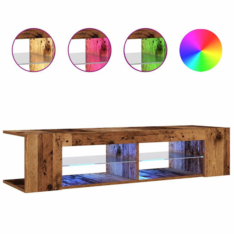Albinas Unfinished TV Stand for TVs up to 60", Old Wood