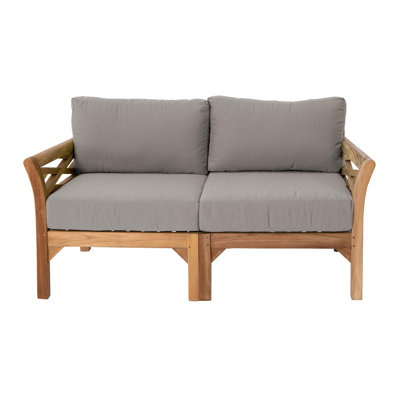 Monterey Teak Outdoor Loveseat with Sunbrella Cushions