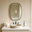 Miroir de salle de bain ovale encadré en métal noir 20 po x 30 po pour salle de bain-983793823-983793820