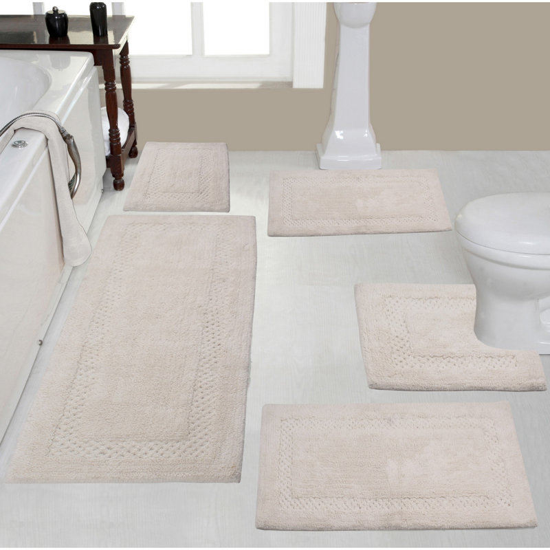 Tapis de bain 100% coton Classy Bathmat Collection (ensemble de 5), Ivoire