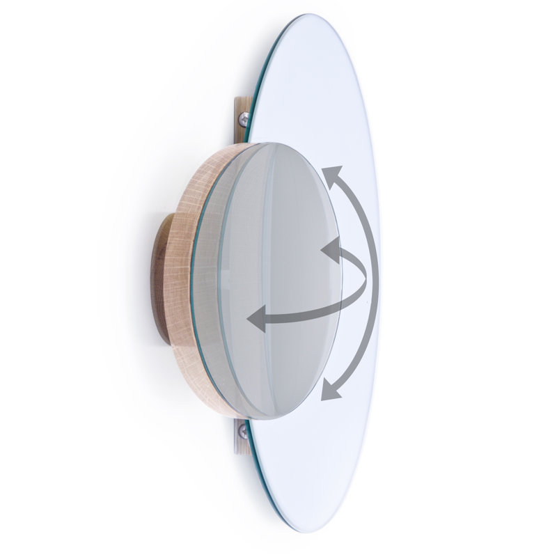 Mendocino Round Mirror, Natural Oak