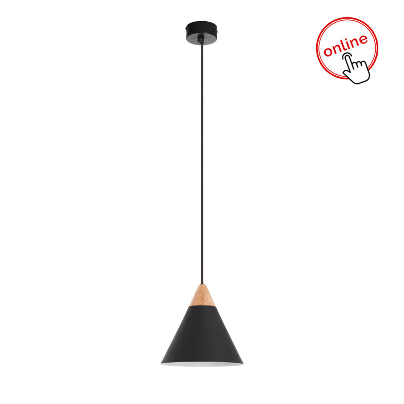 Aaruhi 1 - Light Cone Pendant, 59.06cm H x 7.87cm W x 7.87cm D, Black