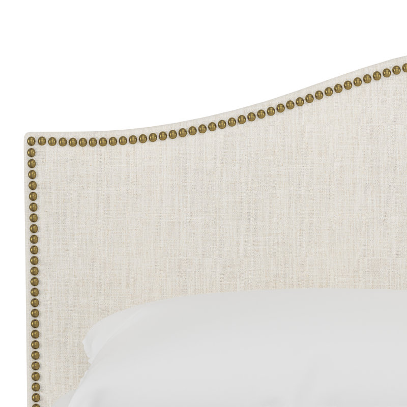 Myers Upholstered Platform Bed, Classic Talc Linen, Queen