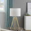 Lampe de table à trépied moderne réglable en laiton / or brillant de 35,5 po à 25,75 po de hauteur pour salon, table de chevet, lampe de chevet pour chambre à coucher, lampe à DEL