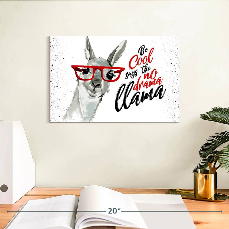 Llama Drama Quote, 8" H x 12" W