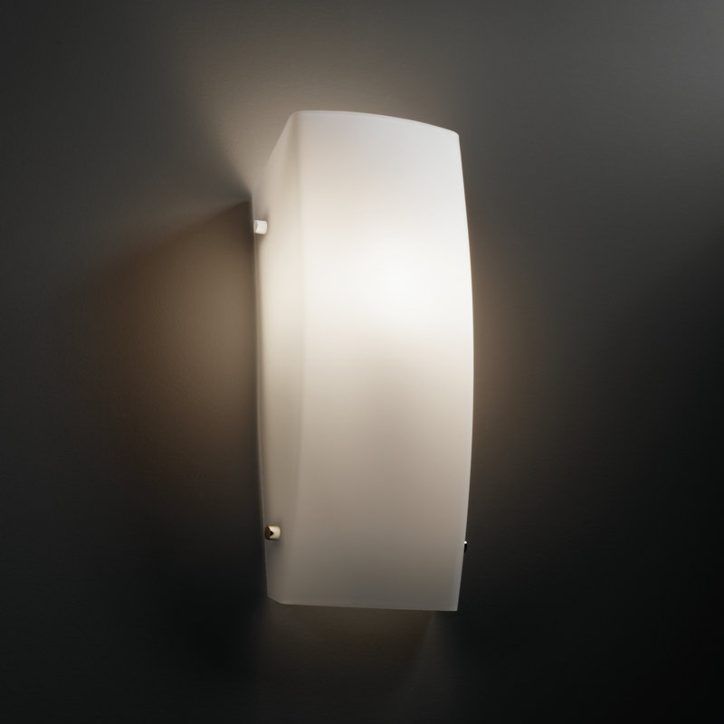 Applique murale rectangulaire 1 lumière Casson, Chrome poli, Incandescente 100 W (non incluse), Opale