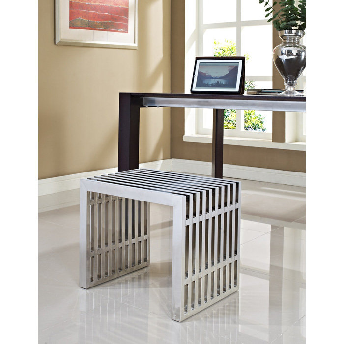 Small Stainless Steel Gridiron Bench by Modway
