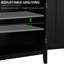 Armoire à café avec tablettes intérieures réglables et 2 portes, buffet noir pour la cuisine ou le salon, construction, l 41,75 po x P 17,75 po H 35,5 po.
