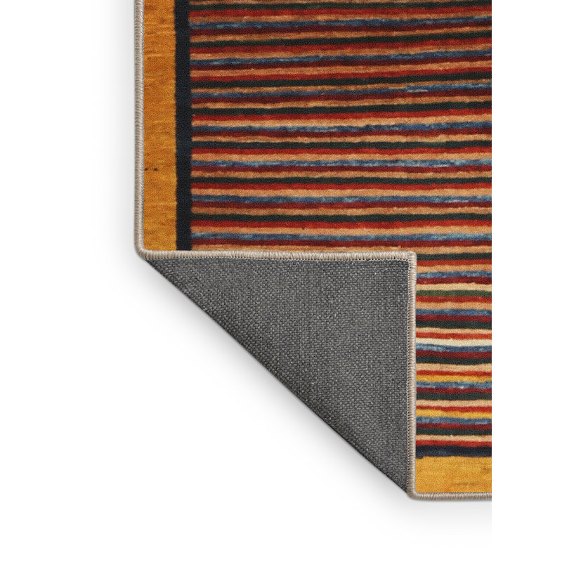 Tapis jaune/orange/noir contemporaine, Rectangle 8 pi x 12 pi