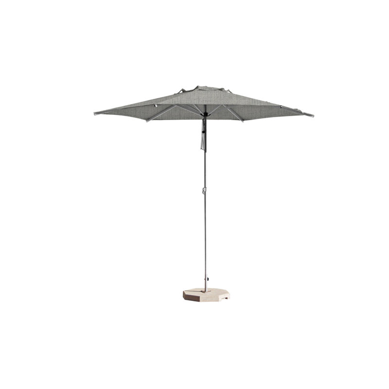 Swift 8' Round Umbrella, Square Metal Base with Wheels, Pacific Blue