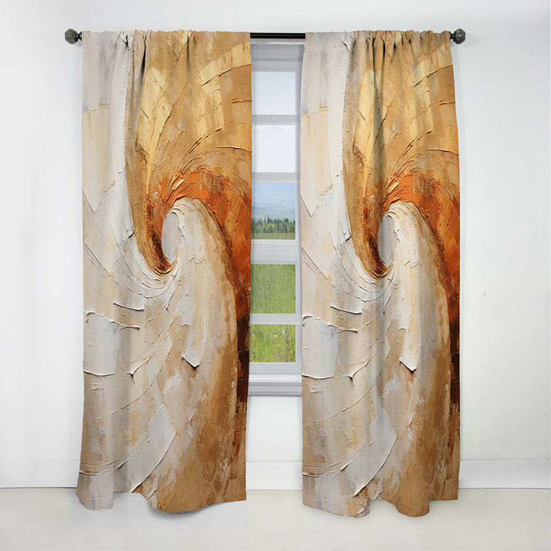 Ester - Abstract Spirals Curtain - Blackout Abstract Curtain - 1 Panels, 52" W x 63" L