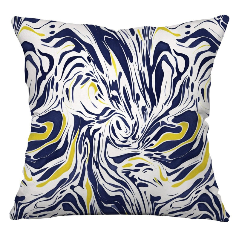 Zebra Twirls   Reversible Throw Pillow, 26"H x 26"W
