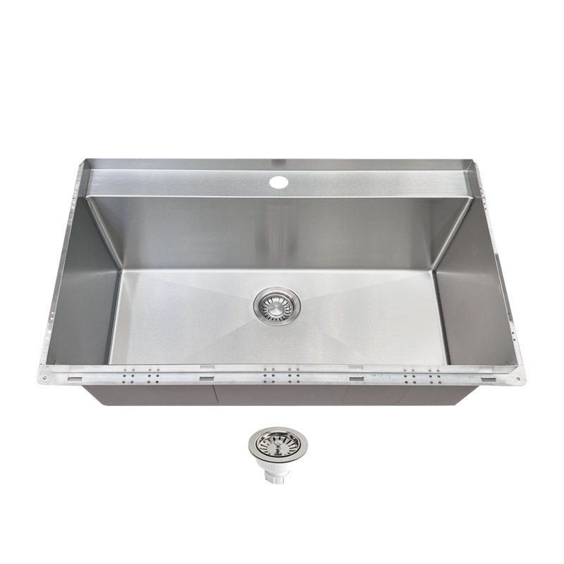 Évier de cuisine en acier inoxydable L 34 po x l 22 po