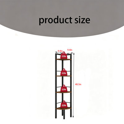 Corner Shelf Unit with Metal Frame