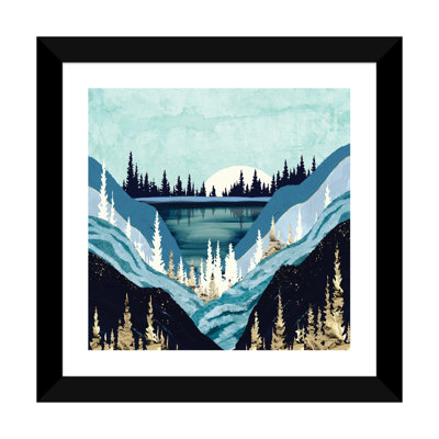 Blue Forest Lake - impression d'art graphique