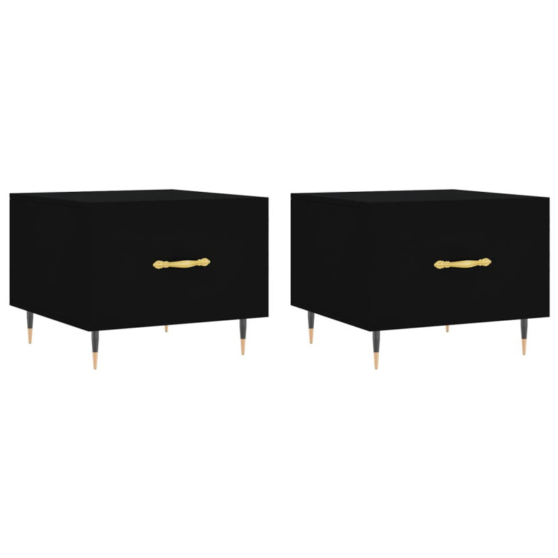Four Leg Coffee Table with Storage, black