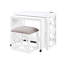 Ensemble de bureau et tabouret avec bureau à roulettes 3 pièces avec roulettes et 2 ports de chargement