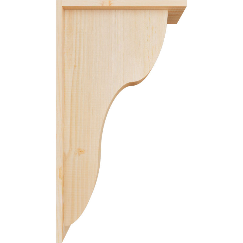 Corbeau Carmel avec plaque arrière, H 26 po x l 5,5 po x P 14 po, Sapin de Douglas, Lisse
