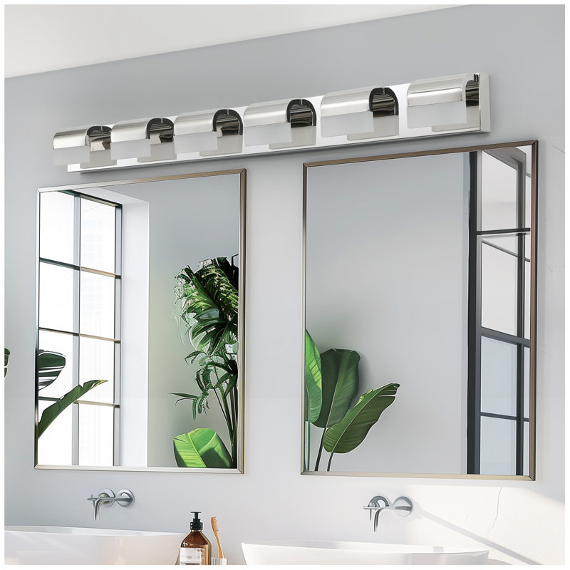 Éclairage pour meuble-lavabo moderne à 6 lumières DEL pour salle de bain Modern, H 4,3 po x l 46,5 po x P 3,5 po