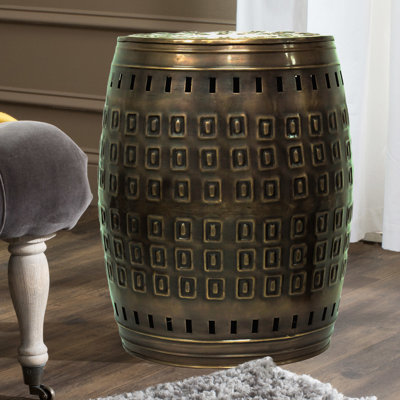 Multiple Purpose Hand Tooled Shaped 19" H x 14" W x 14" D Metal Stool by Saffron Fabs