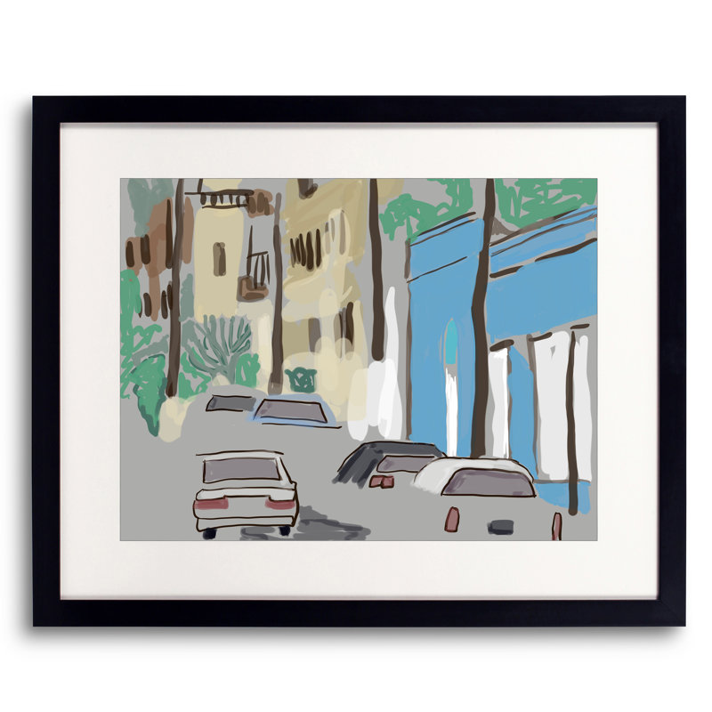 Hollywood Street Print by Deborah Blum, Black Framed Paper, 17.25" H x 21.25" W