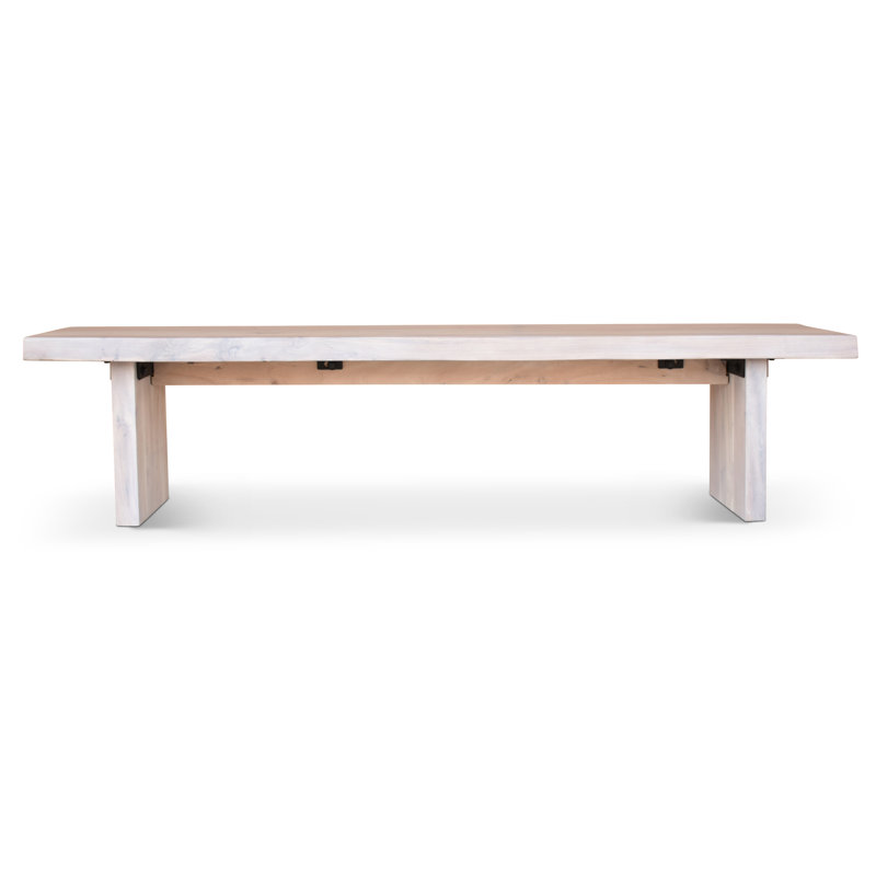 Brooks Bench, White Wash, 18" H x 102" W x 15" D