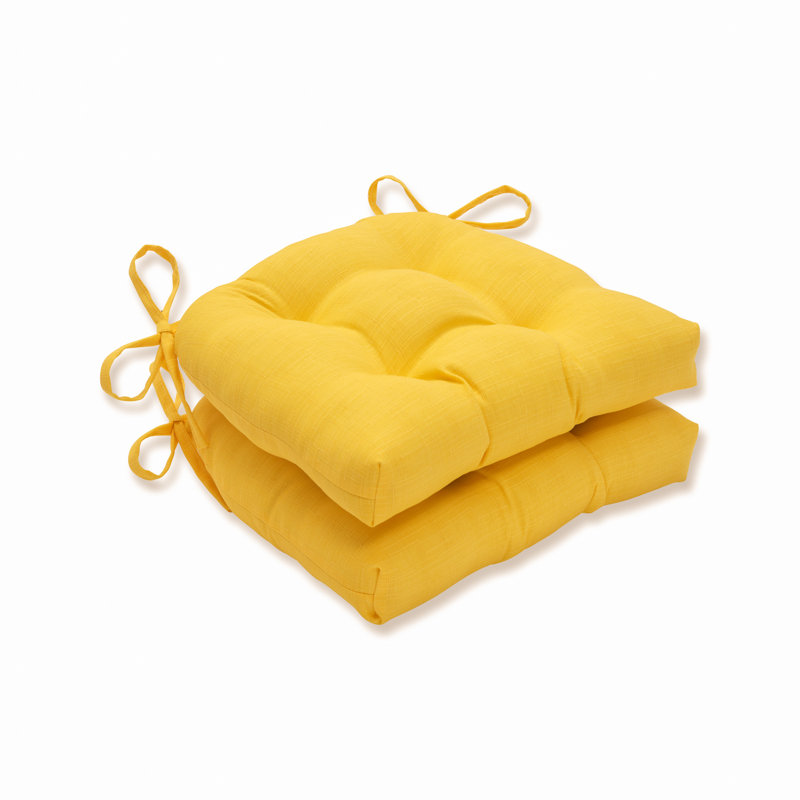 Amarina Outdoor Chair Pad, 17.5" W, Yellow