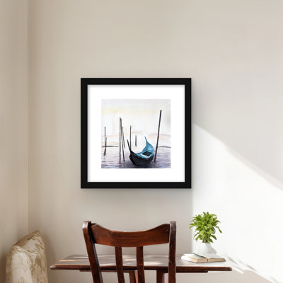 Gondola in Venice - Blue Marine Framed Matted Print Decor