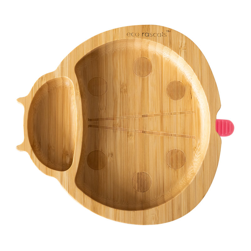 Ladybird Salad or Dessert Plate, Brown/Pink