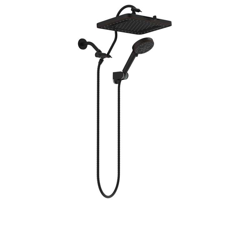 13'' High Pressure 5-Spray Rainfall Shower Head,With 10-Mode Handheld Spray,12'' Adjustable Extension Arm, 71'' Hose