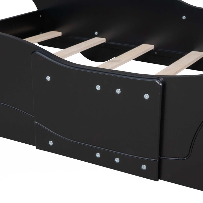 Race Car-Shaped Platform Bed, Twin, Black