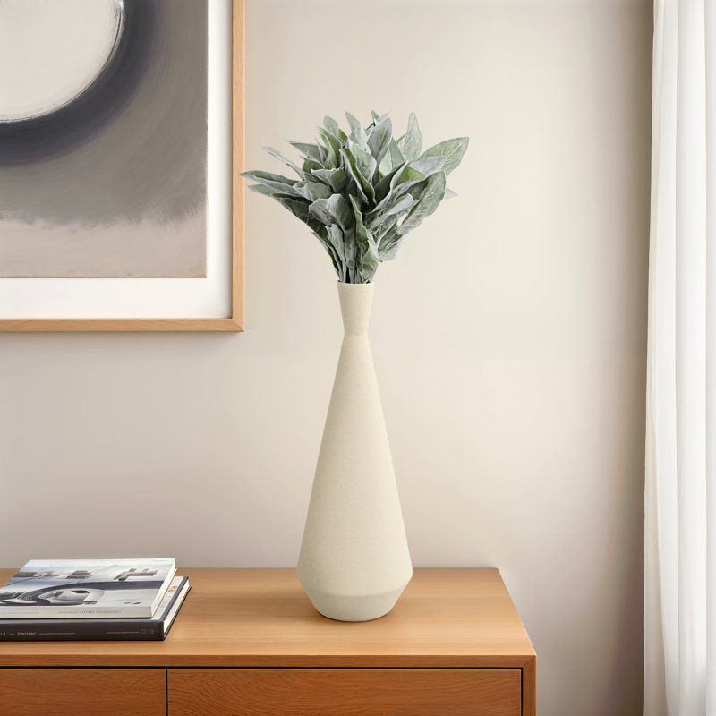 Vase de table en faïence moderne et minimaliste pour décoration intérieure, H 20,5 po x l 7 po x P 7 po
