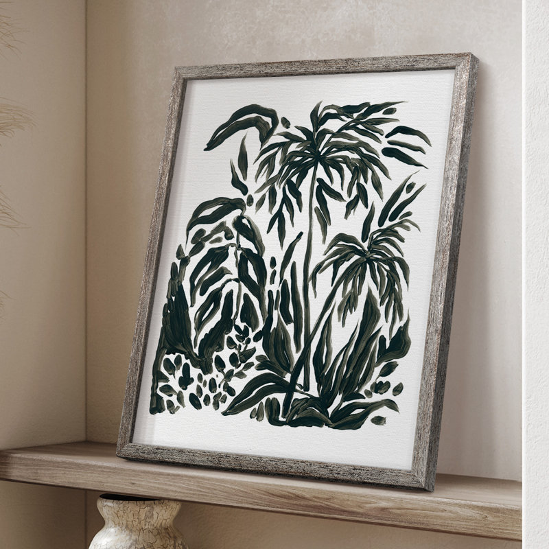 Ink Jungle IV Framed Print - Solid Wood, 21" H x 17" W