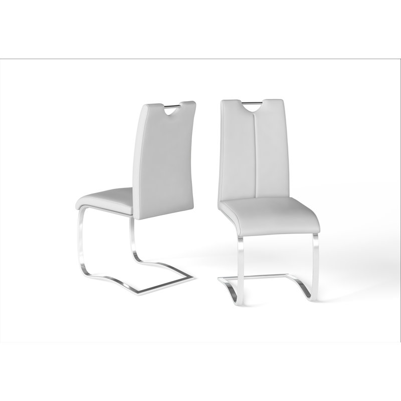 Tandra 48cm H Upholstered Side Chair in Taupe, White