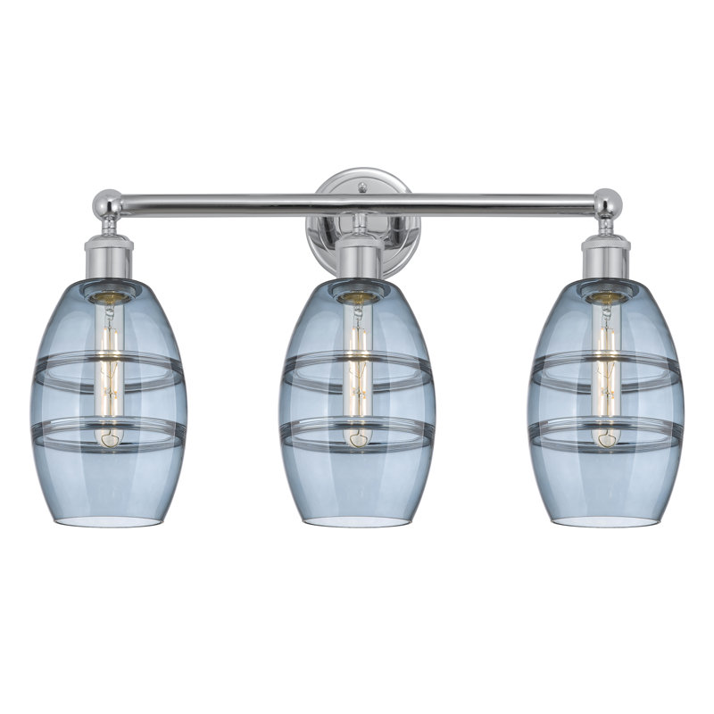 Kusham 3 - Light Dimmable Vanity Light, Princess Blue, Polished Chrome