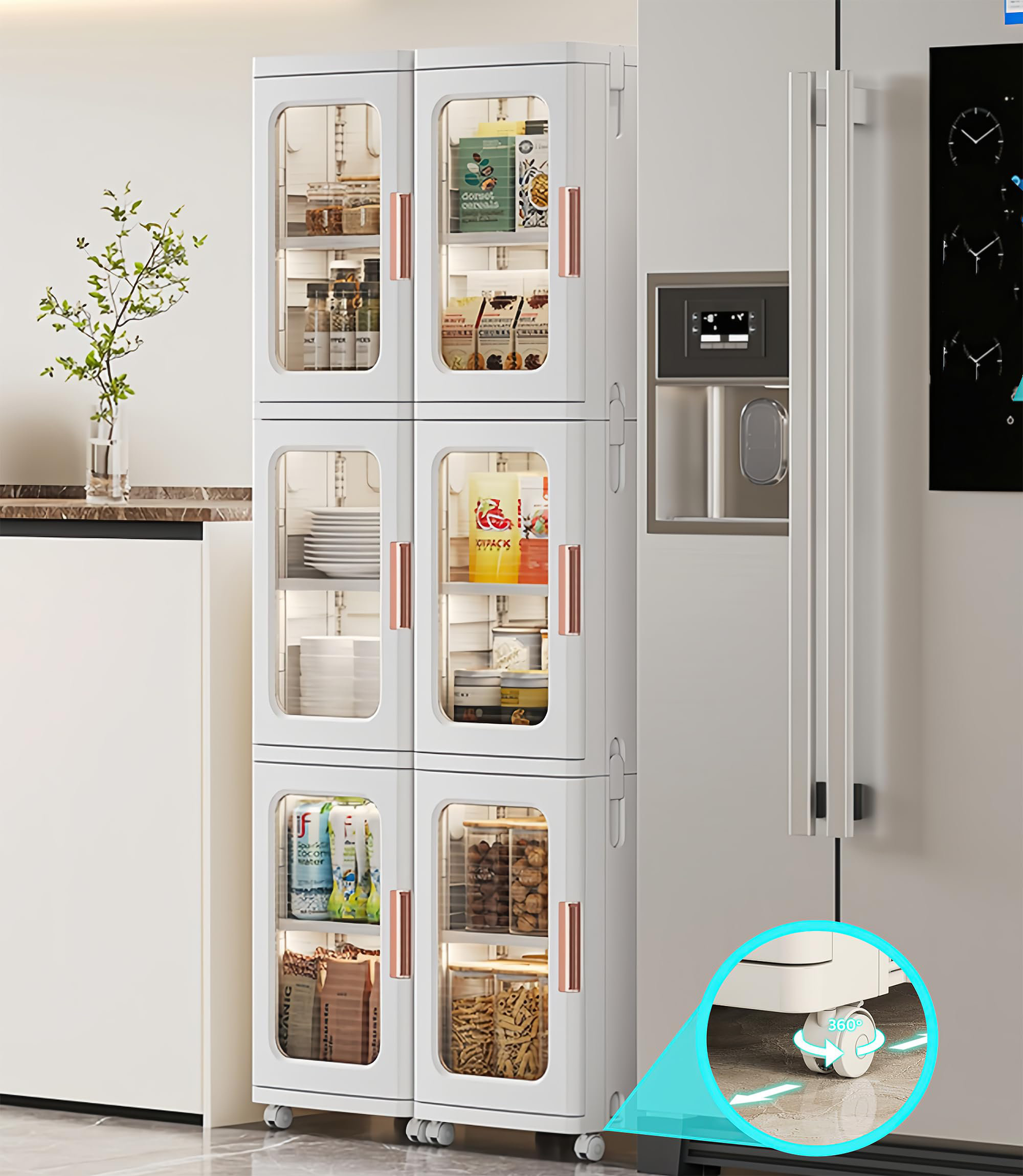Curated visual reference: Fresh Look at Rebrilliant 3 Tiers Plastic Slim Kitchen Pantry Storage Cabinet With