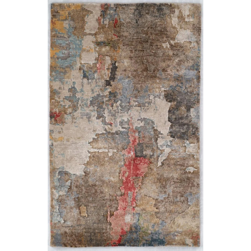 Tapis en soie de bambou noué à la main 3 x 5 Roya