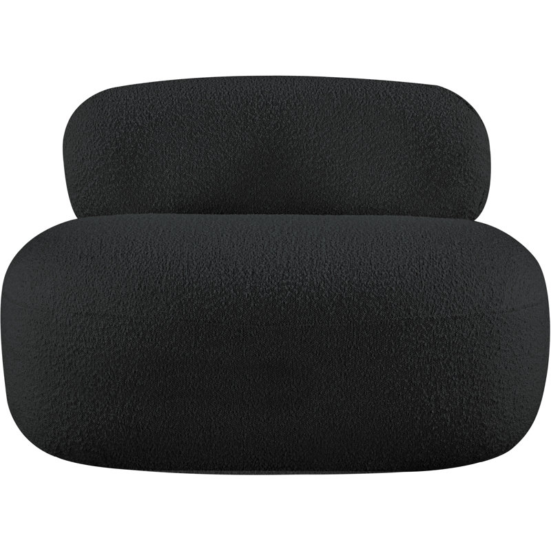 Ishi Upholstered Accent Chair, Black Boucle Fabric