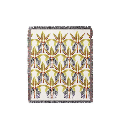 Jeté en mélange de coton Xavier Zebra