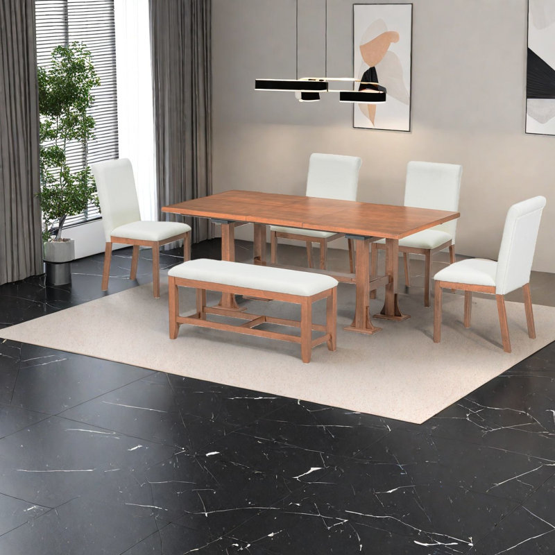 Ensembles de table de salle à manger extensible (doit inclure à la fois la table et la chaise), ferme en bois