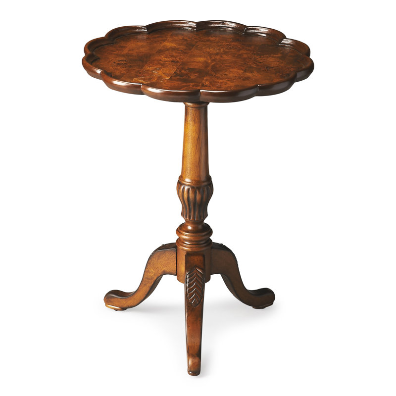 Dansby Pedestal Side Table, Olive Ash Burl