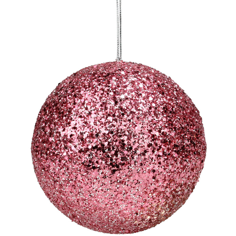 Ornement de Noël boule à paillettes, Or, H 5 po x l 5 po x P 5 po