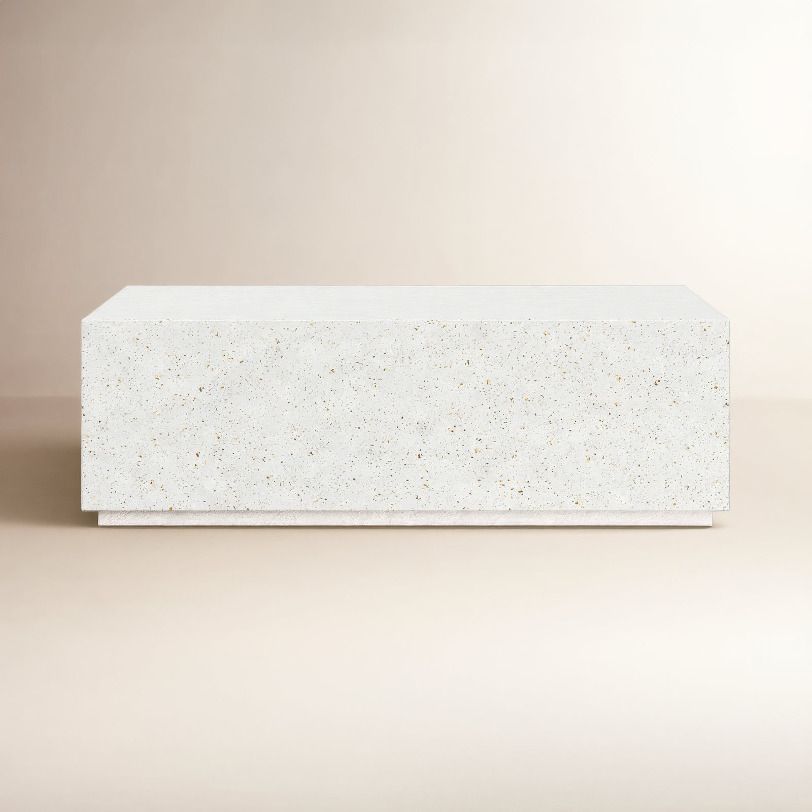 Kareen 51" Coffee Table, Ivory Terrazo