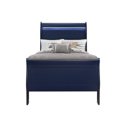 Charlie Blue Twin Bed With Led