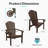 Dareona Set of 2 HDPE Stackable Adirondack Chairs with Cup Holders, All-Weather Outdoor Patio Chairs-423456772-432928115