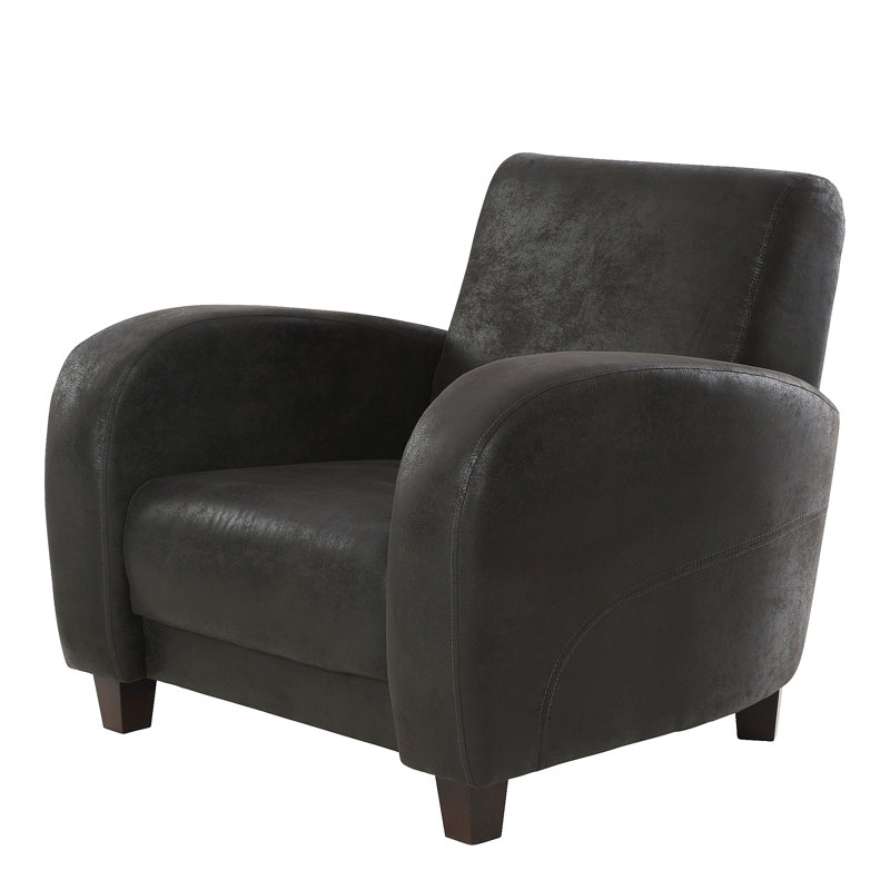 Upholstered Club Chair, Schwarz