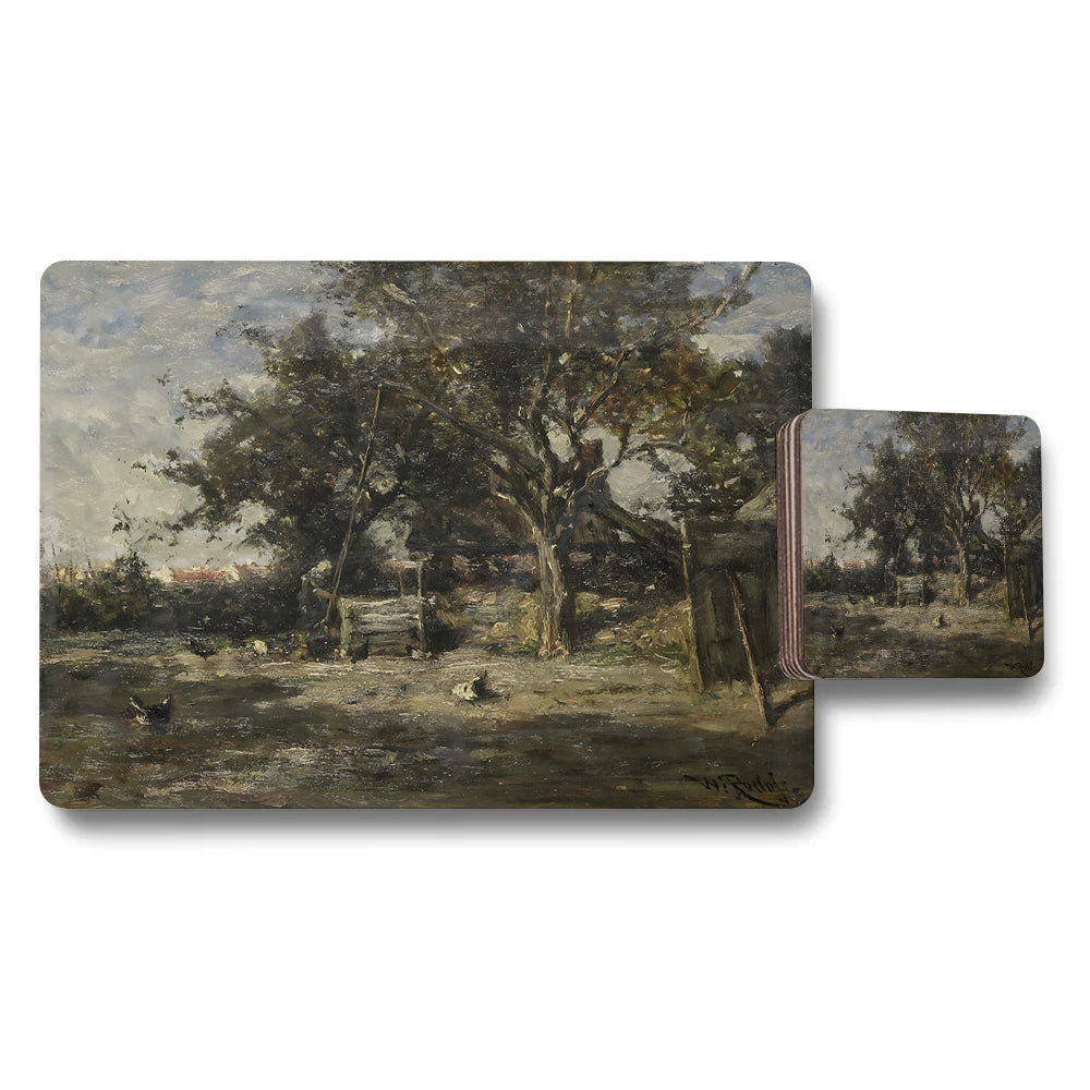 Earthy Landscape Placemat And Coaster Set Scenic Dining Decor