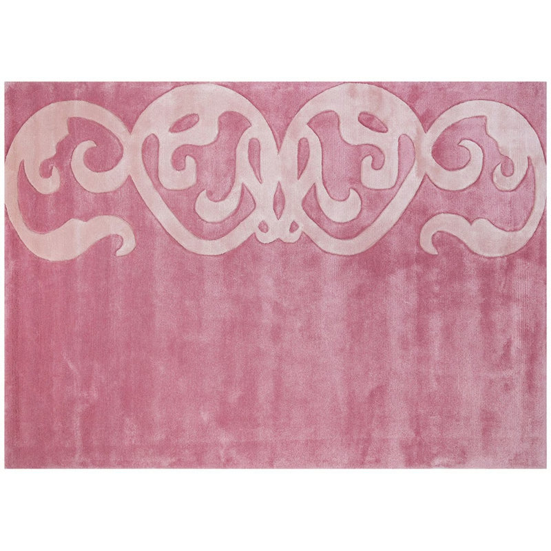 Tapis rose Viscose, Rectangle 2 pi 11 po x 4 pi 11 po