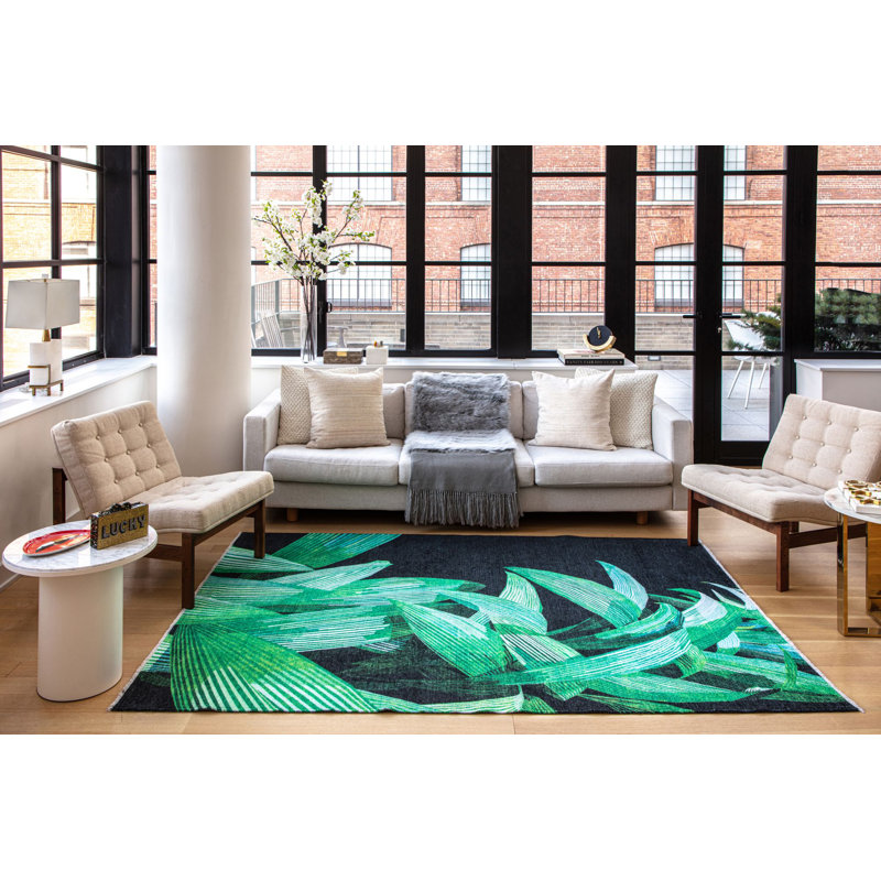 Tapis noir Maisie, Rectangle 7 pi 10 po x 10 pi 10 po