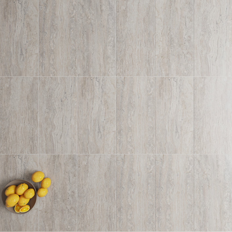 Spanish Marmol Porcelain 12" x 24" x 9mm Floor and Wall Tile Case(5 PCS, 10.76 Sq. Ft.), Silver